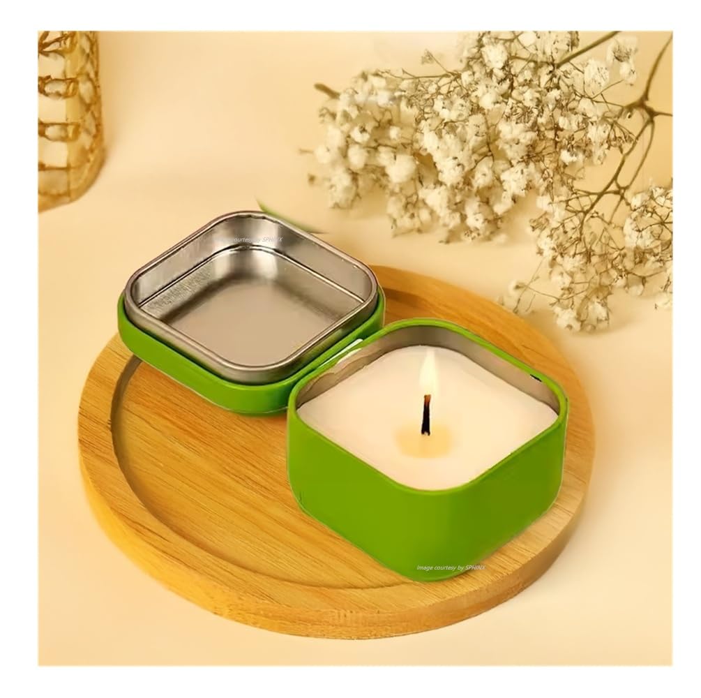 SPHINX Scented Soy Wax Candle – Vegan Fragrance, Tin Container, 20H Burn,Eco-Friendly,Ideal for Festivals, Diwali, Pooja, Housewarming, Gifts & Return Favours- (1 Piece, Jasmine)