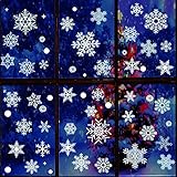 Doppelseitiger Druck: Diese Weihnachtsschneeflocken-Fensteraufkleber sind auf beiden Seiten bunt, was einen guten Effekt hat, von außen und von innen zu betrachten. Das statische Design macht diese Weihnachts-Fensteraufkleber in der Lage, ohne Klebebänder an Fenstern zu haften, leicht zu reinigen.