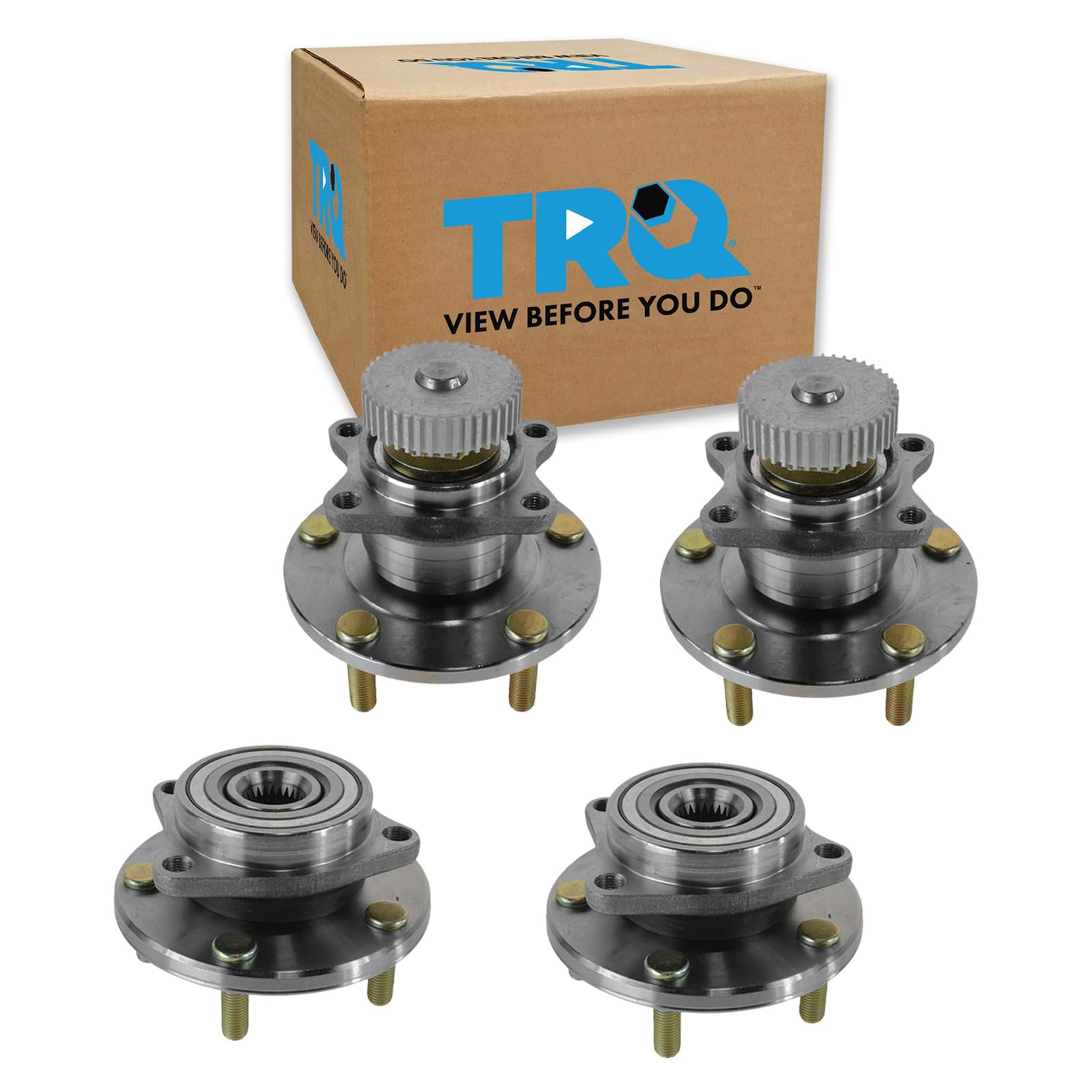 TRQ 2 Piece Front Rear Wheel Bearing &amp; Hub Assembly Set