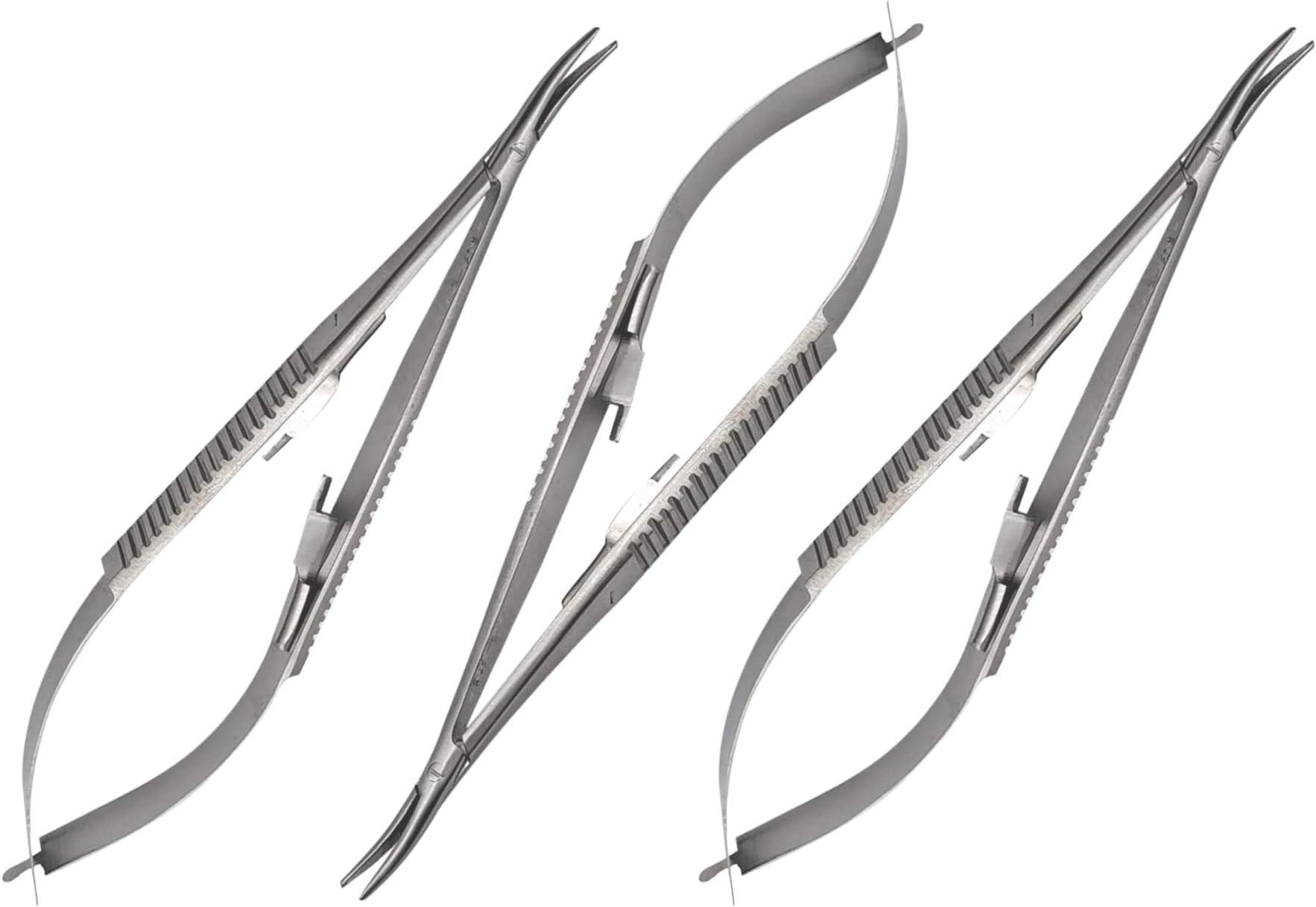 ARTMAN INSTRUMENTS 3 pcs Castroviejo Needle Holder 5.5 inches Curved with Lock | Dental Medical Ortho Surgical Needle Holder Locking | Micro Precise Needle Suture Holder