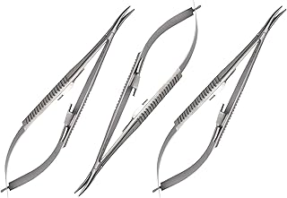 ARTMAN INSTRUMENTS 3 pcs Castroviejo Needle Holder 5.5 inches Curved with Lock | Dental Medical Ortho Surgical Needle Holder Locking | Micro Precise Needle Suture Holder