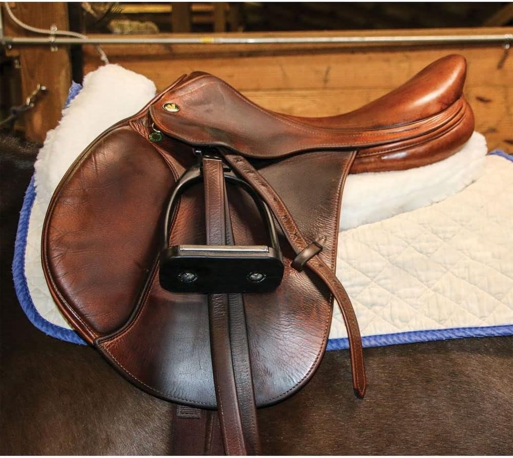Dura-Tech Fleece & Memory Foam Half Pad with Wither Relief | Enhanced Shock Absorption | Promotes Back Comfort | Wither Relief Design | Suitable for Hard-to-Fit Horses | Sweat-Wicking Quilted Cotton
