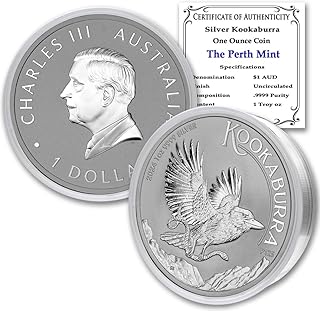 2024 P 1 oz Australian Silver Kookaburra Coin Brilliant Uncirculated (in Capsule) with Certificate of Authenticity $1 Seller BU