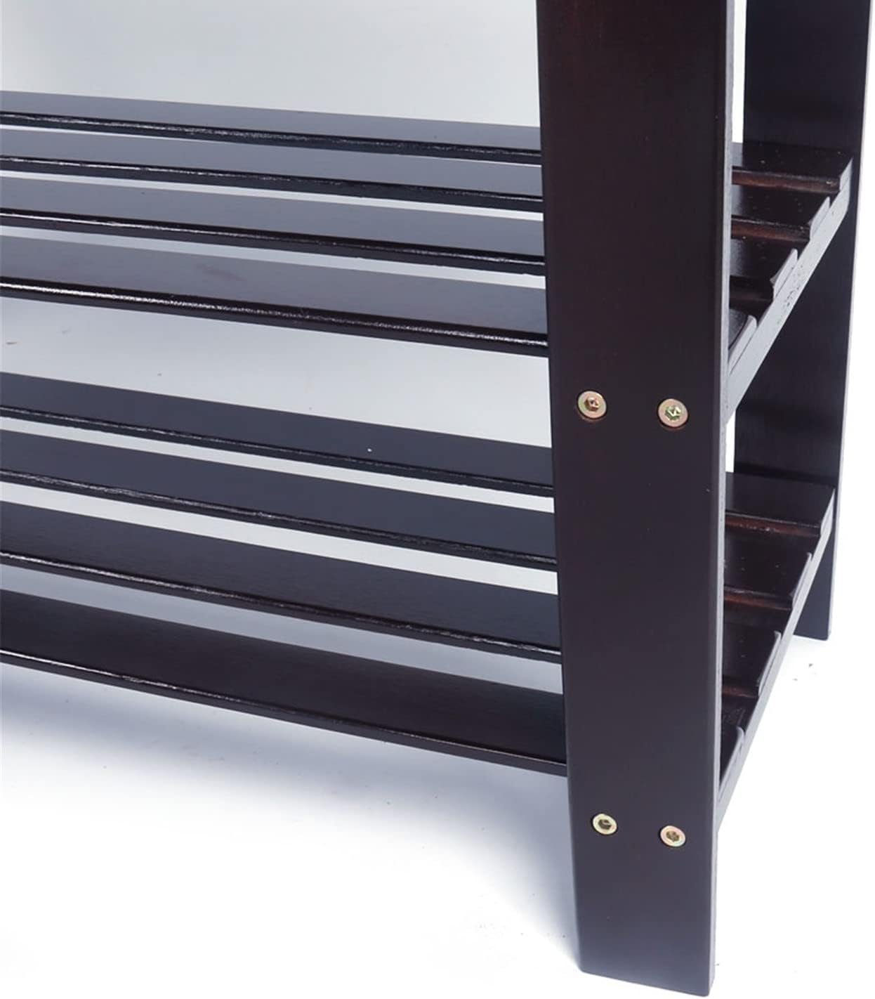Shoe Rack Bench Espresso, 3-Tier Bamboo Storage Shelf with Seat, Sturdy & Space-Saving, Moisture Resistant, Easy to Assemble