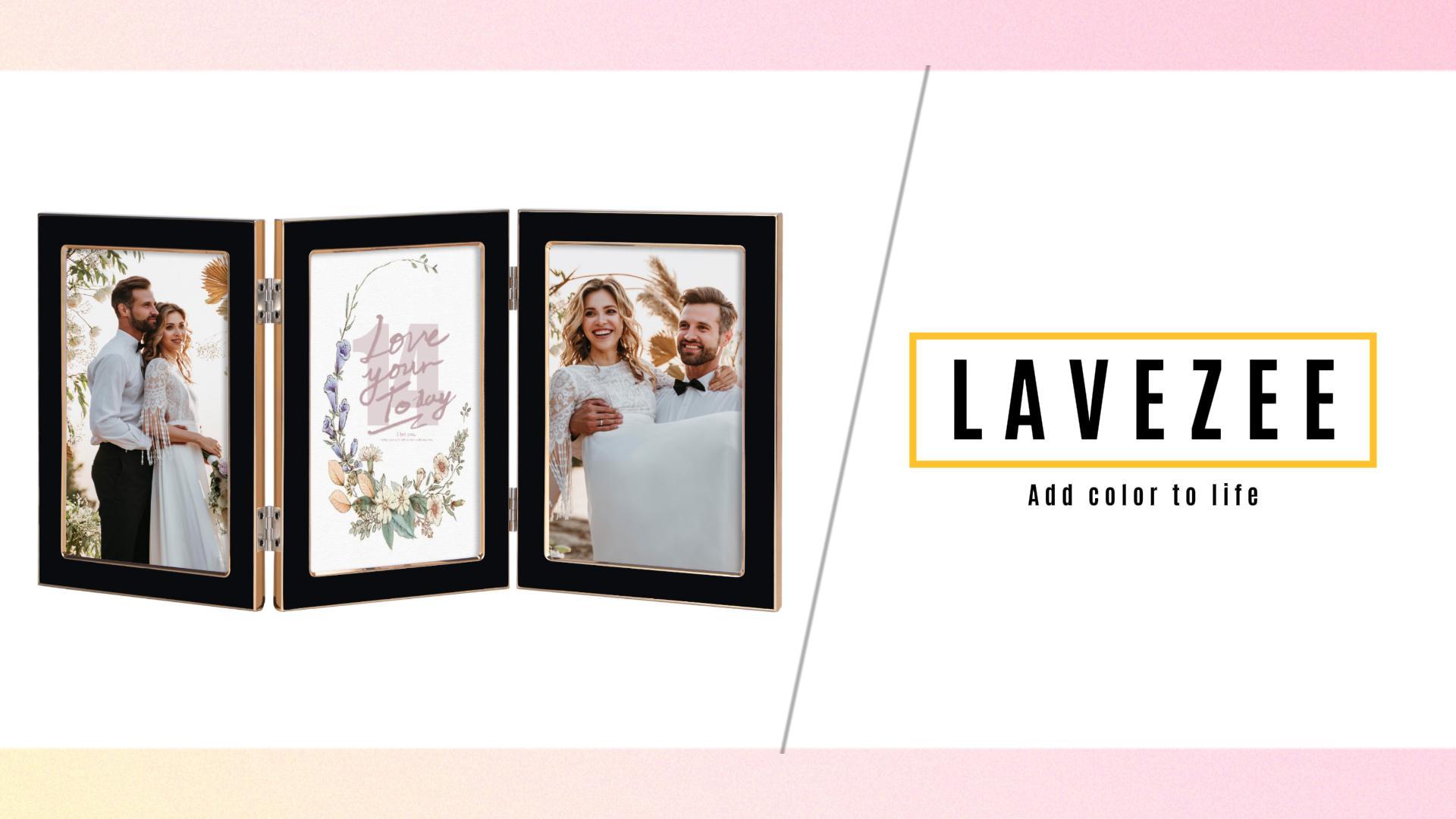 Amazon.com - Lavezee 4x6 Black Trifold Picture Frame, Vertical
