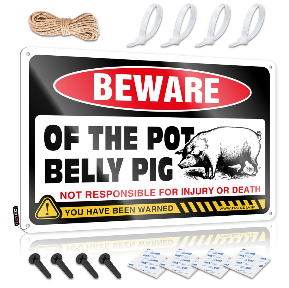 Tin Metal Sign Outdoor Bar Decor Vintage Style | Beware Of Pot Belly Pig Clean Sweet Home Decor(20X30CM)
