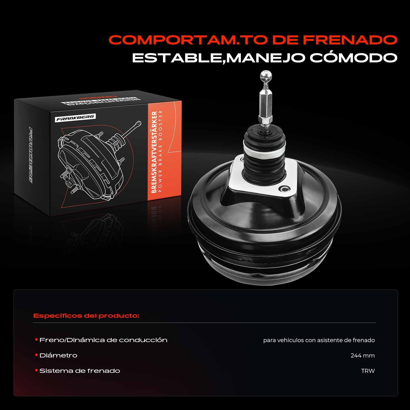 Frankberg Kit de reparación Servofreno Compatible con A4 8E2 A4 Avant 8E5 P.a.s.s.a.t Variante 3B6 Exeo ST 3R5 A6 4B2 4B4 Replace# 8E0612107