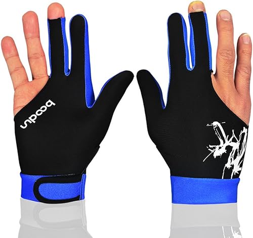 Anser M050912 Hombre Mujer Elástico 3 Dedos Show Guantes para Tiradores de Billar Carom Pool Snooker Taco Deporte  Uso en la mano derecha o