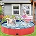mcgrady1xm Collapsible Pet Dog Bath Pool, Kiddie Pool Hard Plastic Foldable Bathing Tub PVC Outdoor Pools for Dogs Cat Kid