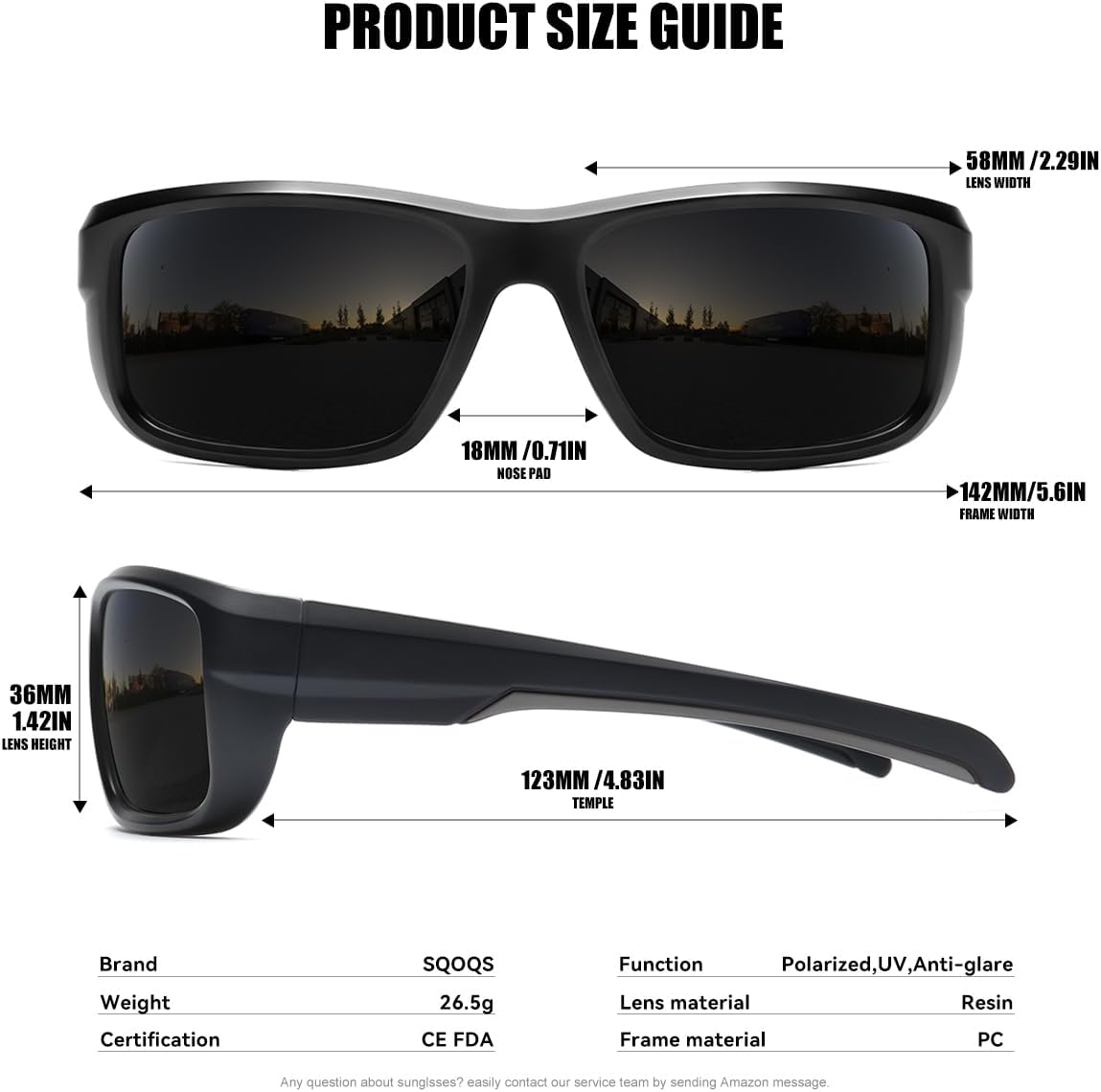 3Pack Polarized Sports Sunglasses for Men, Wrap Around Frame UV400 Goggles Sun Glasses for Cycling Fishing Driving - Image 5