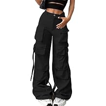Casual Wide Leg Streamer Multiple Pockets Jogger Pants for Women Functional Paratrooper Cargo Pants for Women
