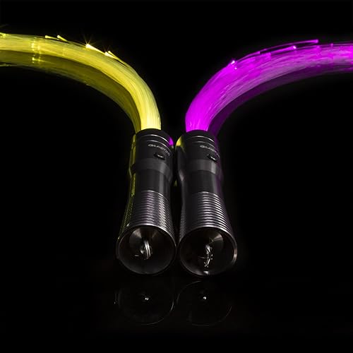 Miniatura 28 de GloFX Space Whip Remix Fibra óptica LED programable giratoria de 360° Accesorio rave para fiestas, espectáculos de luz, festivales de música