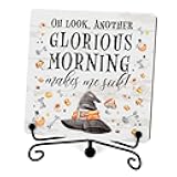 Halloween Sign Desk Decor, Trick Or Treat Wooden Sign With Stand, Halloween Witch Farmhouse Home Office Table Decor For Halloween Party, Halloween Gifts For Women Men -02