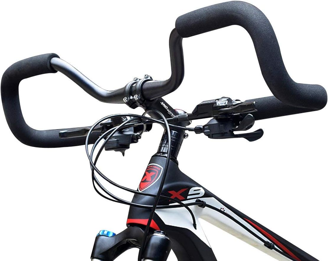 Touring Bicycle Butterfly Handlebars Trekking Cycling Handle Bars + Sponge Foam Tube Grips