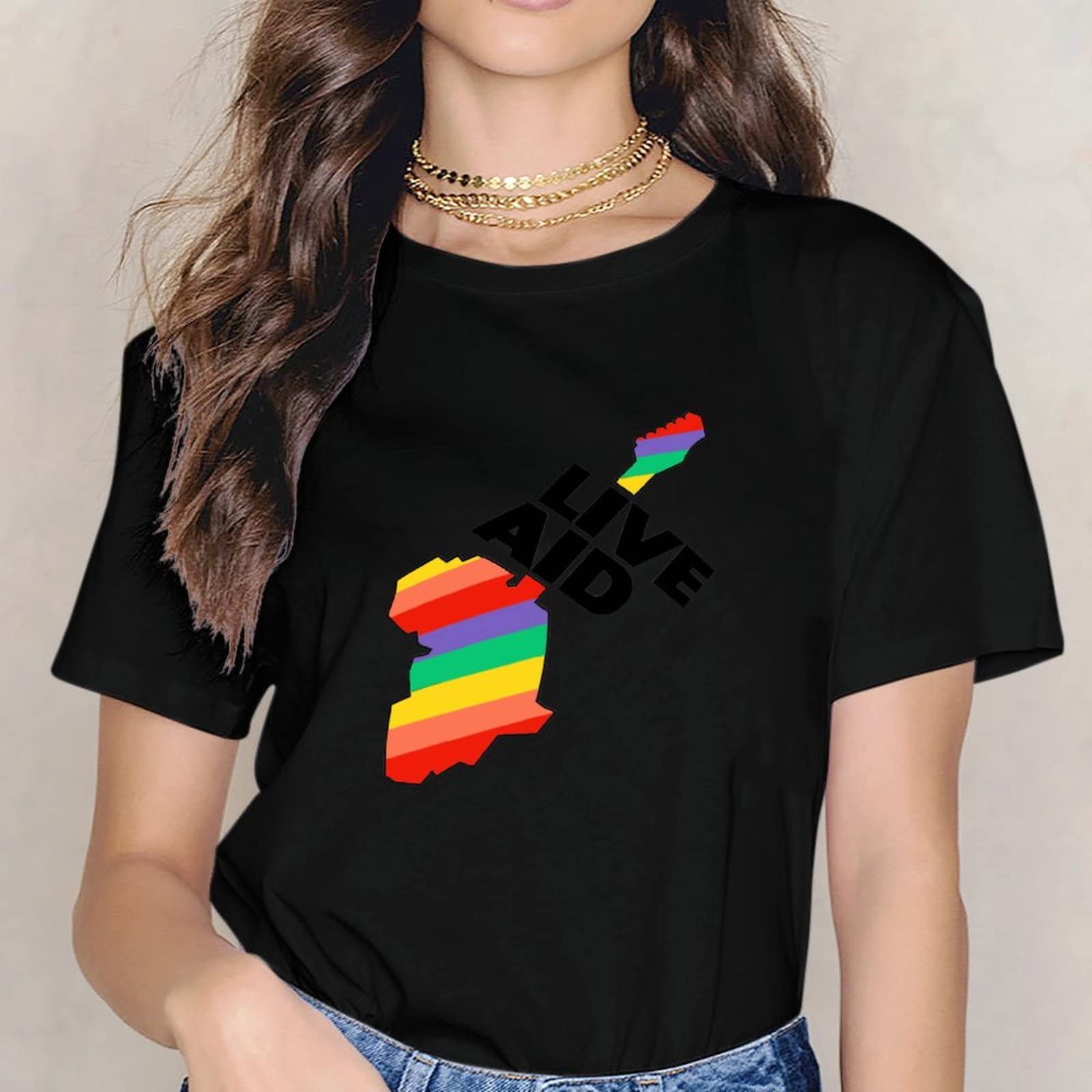 Amazon.co.jp: Tシャツ LIVE AID ライヴエイド バンド ロック (2) 綿
