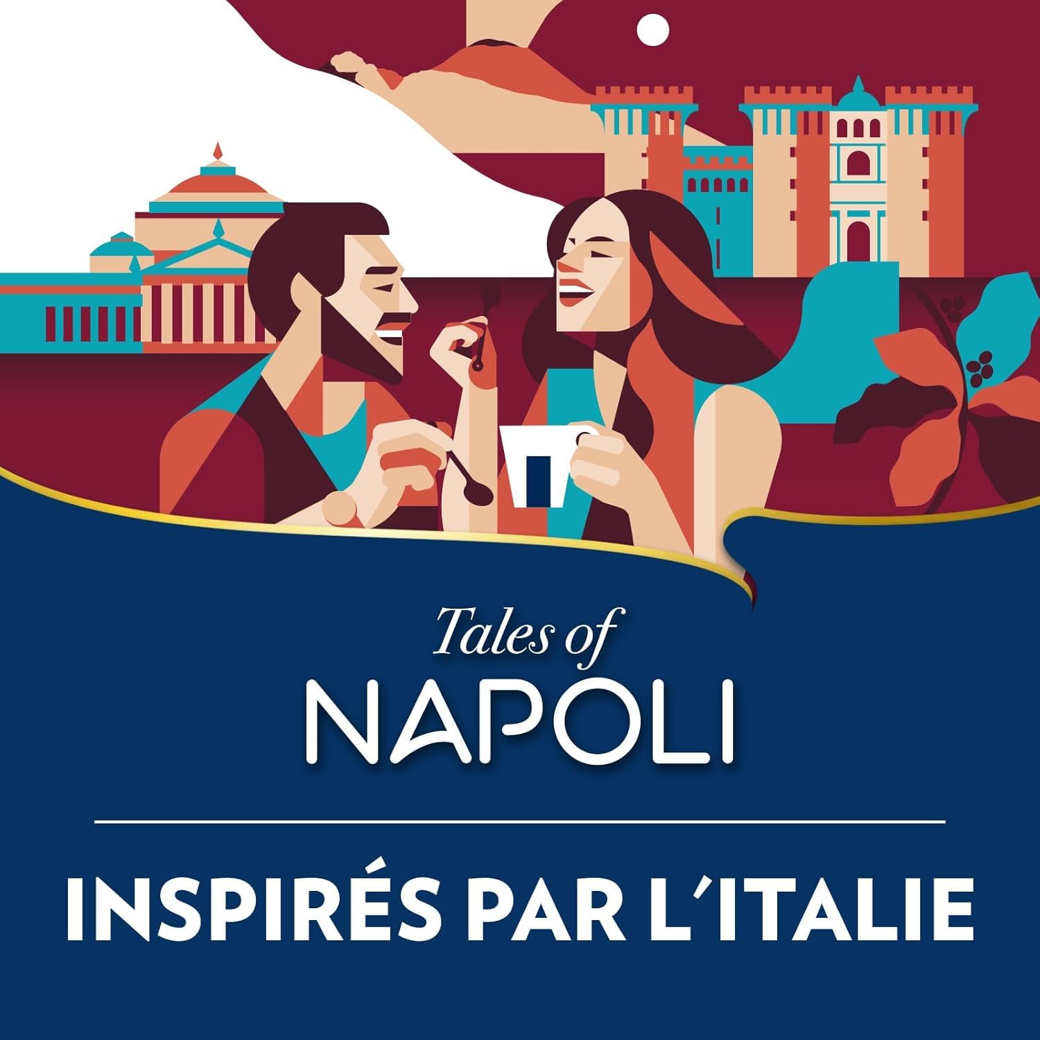 Lavazza - Lot de 2,7Kg Tales of Napoli - 6x450g - Pour les Machines à Café Automatiques, Notes de Cacao et de Caramel, Arabica et Robusta, Intensité 9/10, Torréfaction Foncée