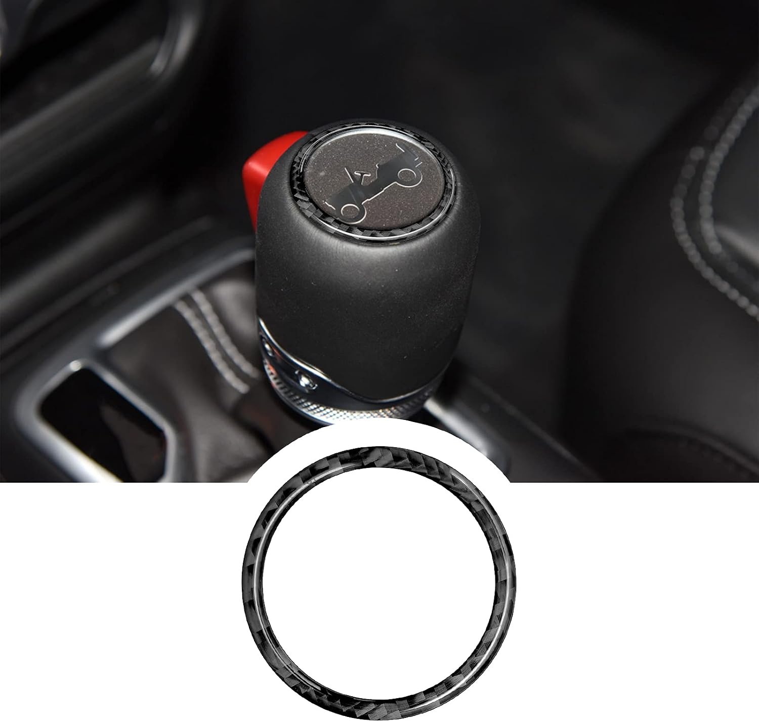 RUIANTE Gear Shift Panel Ring for Jeep Wrangler JL JLU 2018-2025(1pc Black)