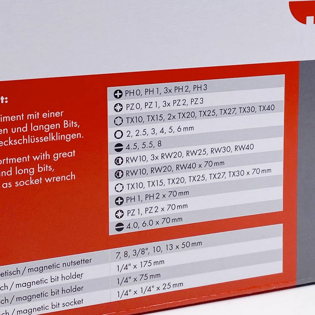 Würth Zebra 1/4 Zoll Bit-Sortiment Bitbox-Satz Bitset 59 Teile in praktischer Metallkassette 061425159