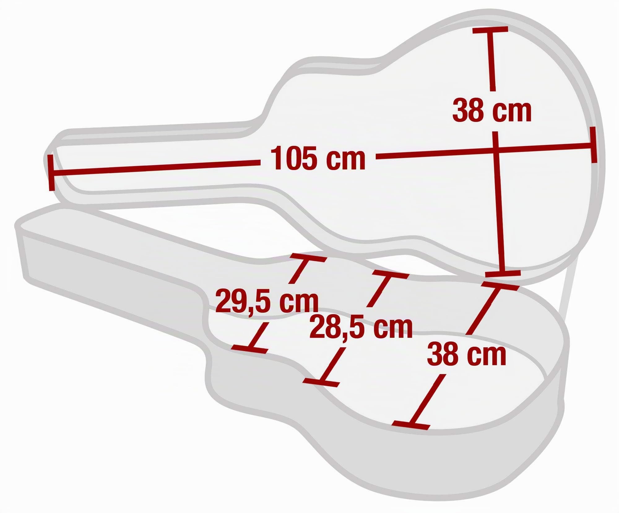 ROCKTILE Estuche Ligero Guitarra Clásica, 5 cm, Peso: Solo 2 | Peso muy bajo con estabilidad extrema, Tejido exterior resistente al agua y a desgarros, Correas de mochila ajustables, 5 cm