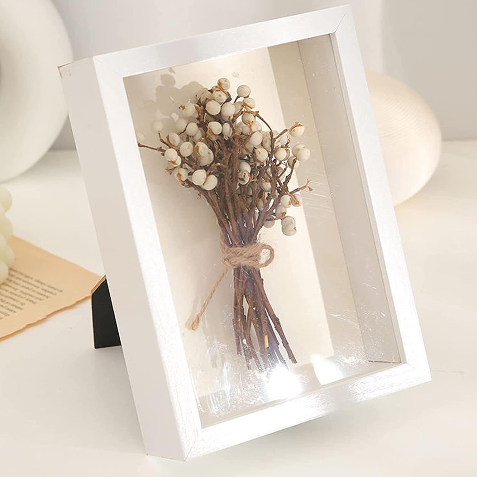 Colección de Marcos de Fotos Marco de exhibición Múltiples imágenes Marco Flotante 3D con Flores secas, Marco para medallas, Ramos de Recuerdo, Fotos, Caja de Recuerdos