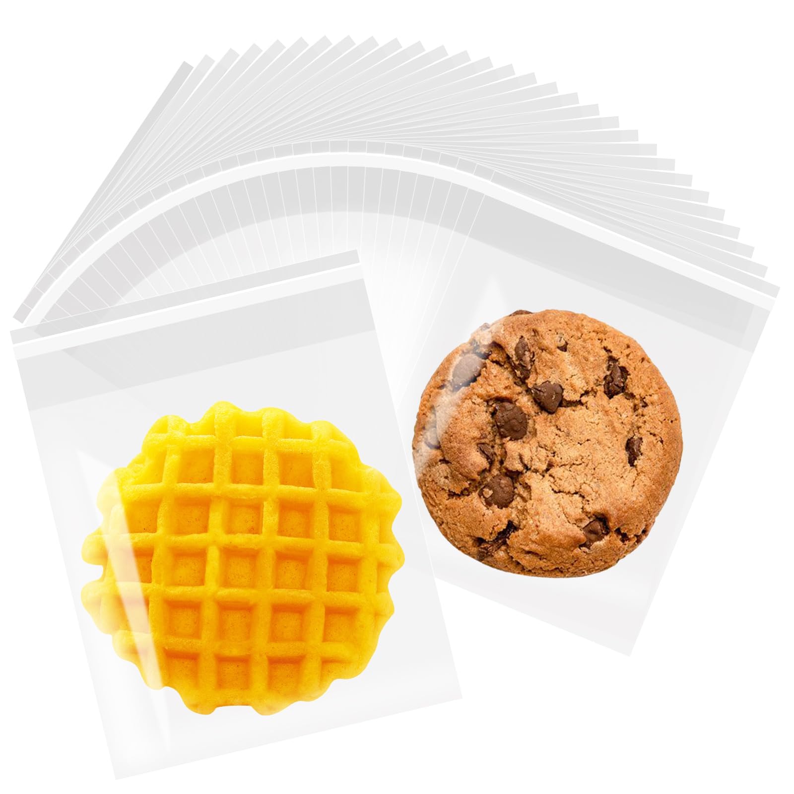 LINMAGCO 200 Pcs Clear Self-adhesive Bags, 4 X 4 Inch (10x10cm) Clear Self Sealing Display Bags, Good for Individual Cookies, Dessert,Decorative Wrappers, Party Favors, Candy and More
