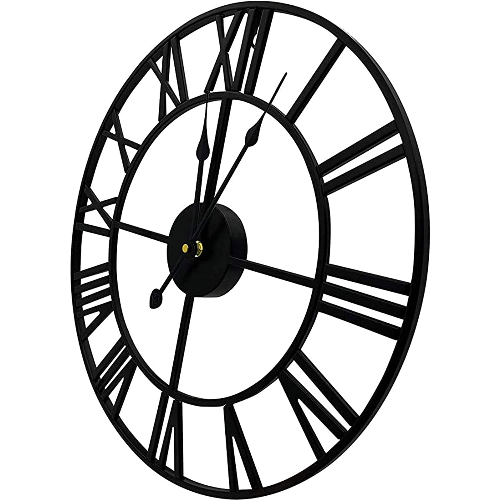Zewnętrzny zegar ścienny ogrodowy - cyfry rzymskie vintage duży zegar ogrodowy wodoodporny zegar z kutego żelaza otwarty metalowy zegar - naścienny klasyczny zegar ogrodowy