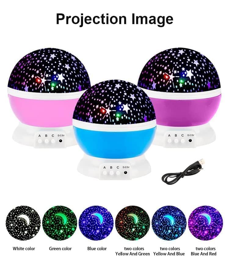 Image of Desidiya Star Master Projector Night Light - Mother's Day LED Sky Projector Lamp with USB Cable - Colorful Rotating Galaxy Light for Bedroom, and Home Decor (Assorted Color)