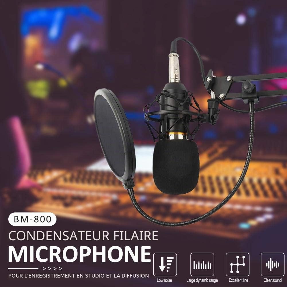 Microphone BM 800 pour studio à condensateur, enregistrement vocal, karaoké, microphone pour ordinateur PC de YIDOBLO