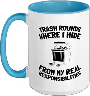 Sanitation Waste Disposal - Garbage Collector Ceramic Mug, Blue/White, 15oz