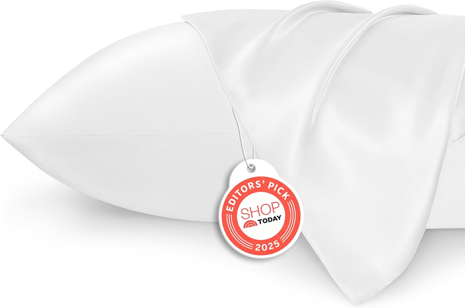 Bedsure Satin Pillowcase 2 Pack Similar to Silk Pillow Cases Standard Size, Pillow Case for Sleeping Women with Envelope Closure, Gifts for Women Men, Pure White, 20x26 Inches, 2pcs Standard (20" x 26") 02 - Pure White 2