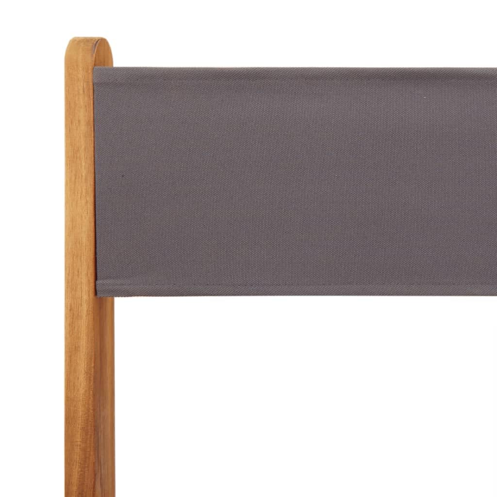 Set di 3 pezzi da bistrot in legno di acacia e tessuto, pieghevole, per giardino, balcone e terrazza, robusto set di mobili da esterno