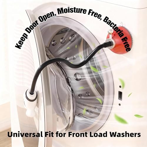 Miniatura 3 de Soporte y tapón de puerta de lavadora de carga frontal, soporte de puerta de lavadora con base de ventosa de 2.5 pulgadas y manguera flexible, tapón