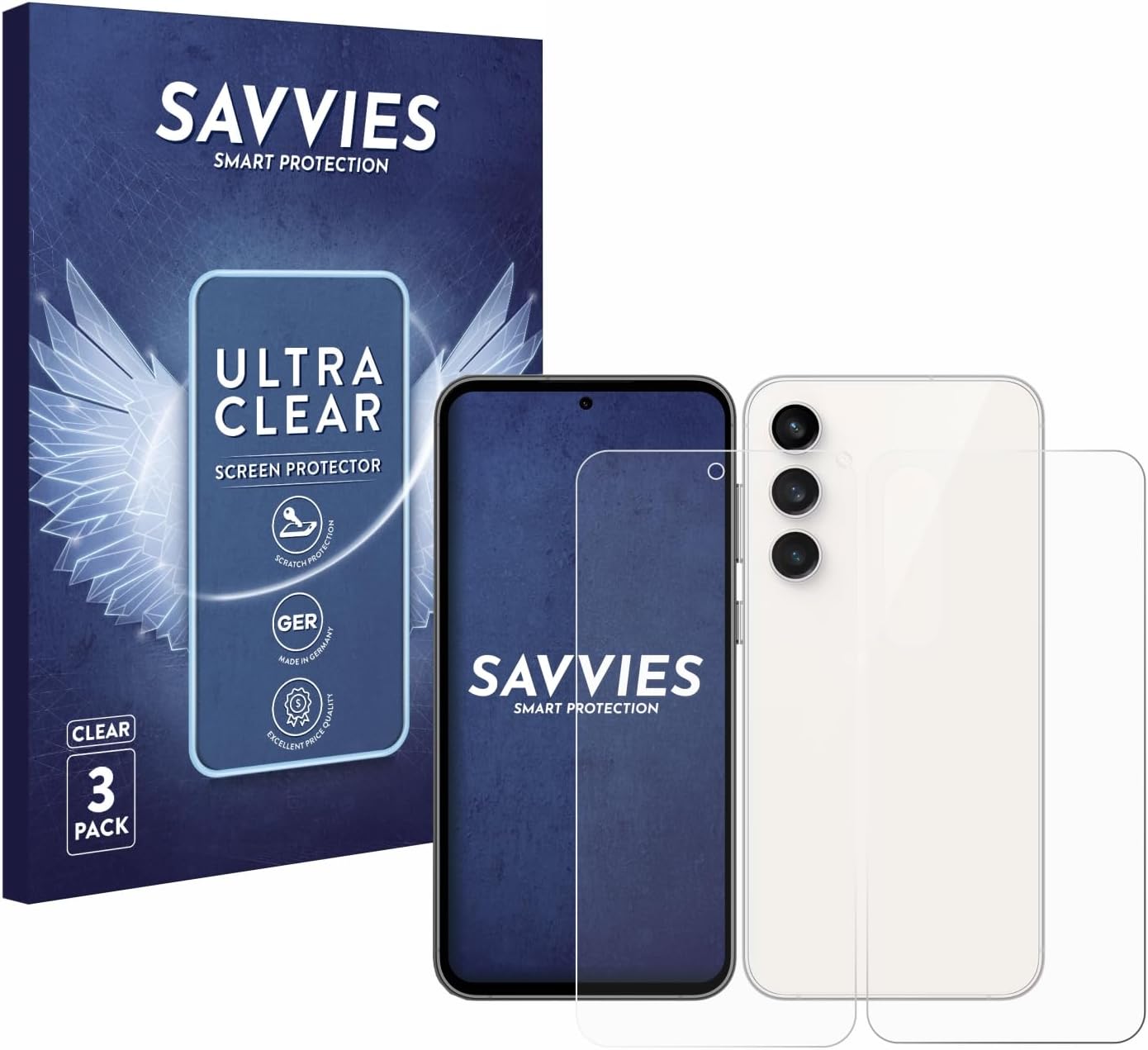 Savvies Screen Protector for Samsung Galaxy S23 FE (Front+Back) Protection Film Clear 6-Pack
