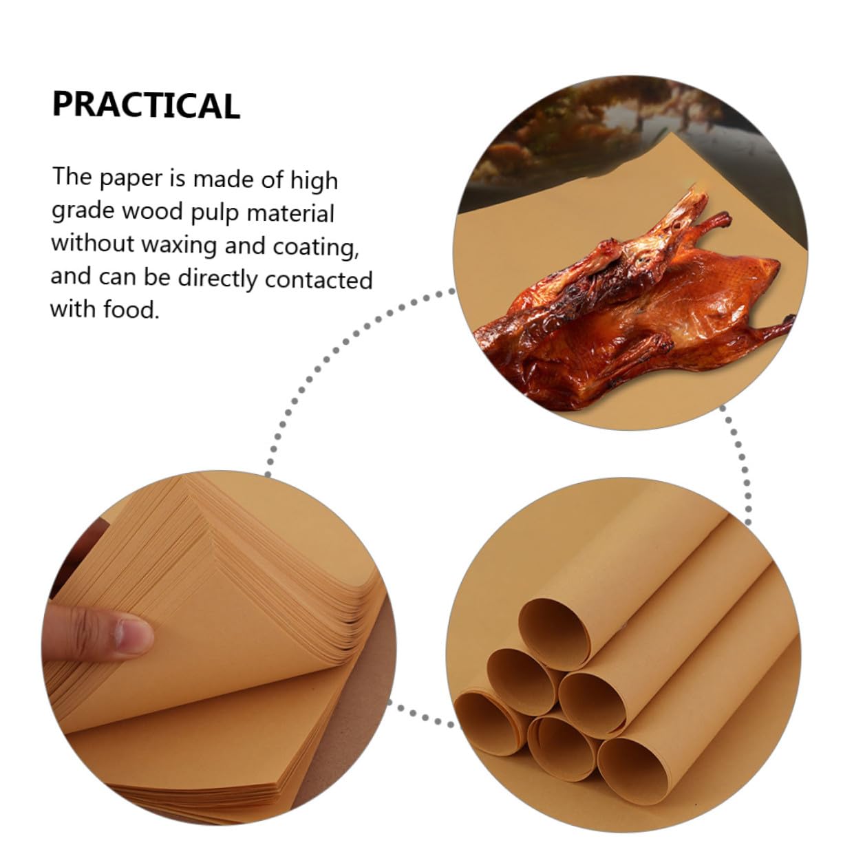DOITOOL Papel para Envolver Alimentos Resistentes Grasa de Pulpa de Madera, 300 Hojas No se Rompe Fácilmente, Adecuado para Sándwiches y Contacto Directo Comida