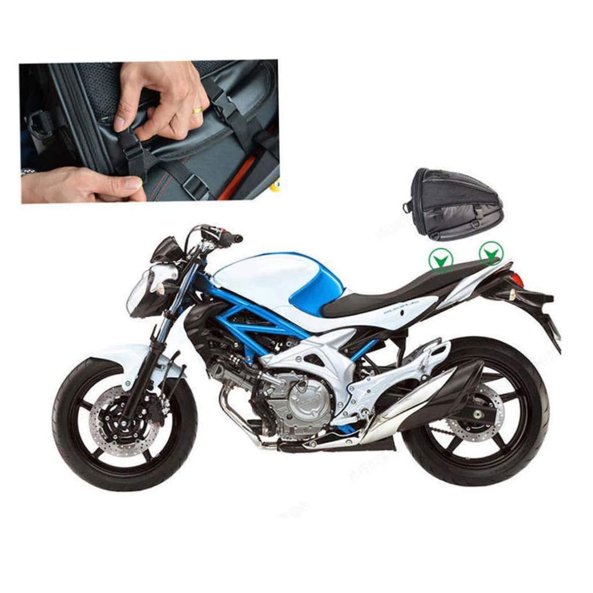 मोटरसाइकिल की पिछली सीट के लिए सैडल बैग – बाइक के सामान को रखने के लिए वाटर-रेज़िस्टेंट PU लेदर टेल बैग