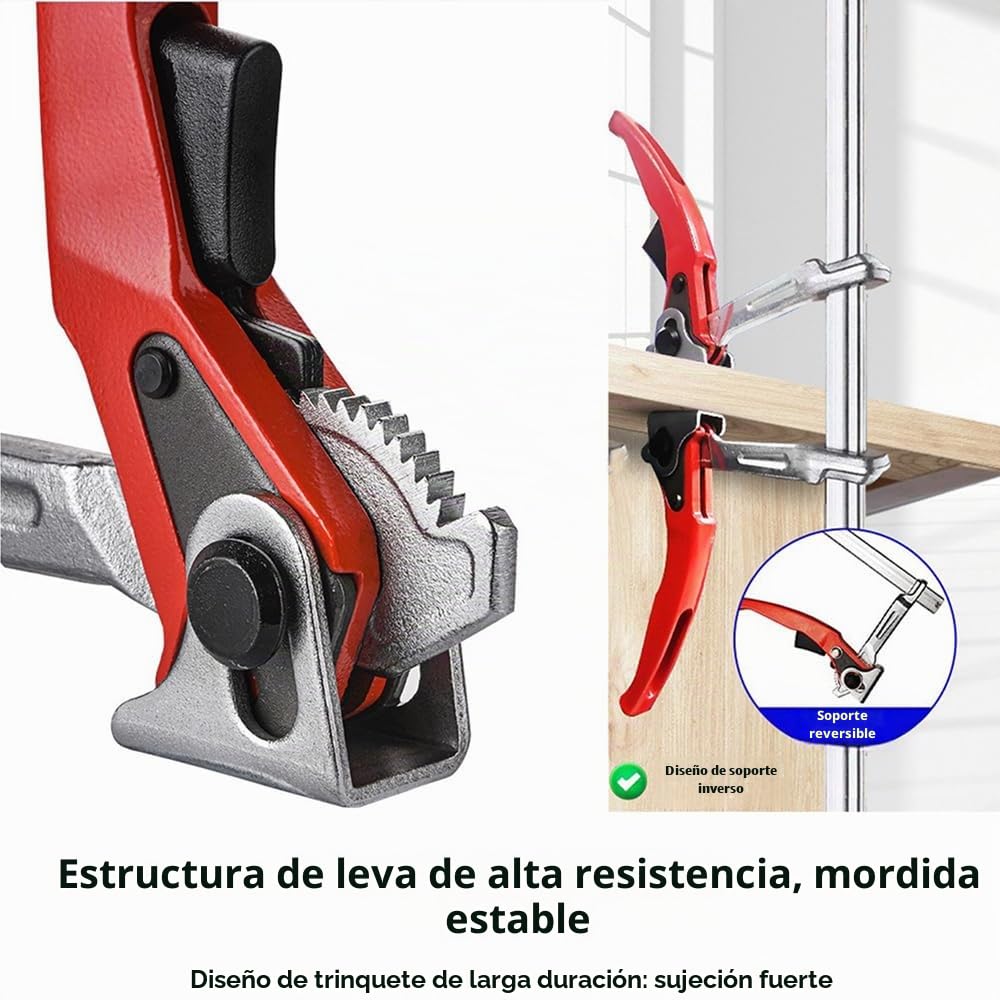 Sargentos De Apriete,Sargentos De Apriete Metal,Abrazaderas de carril,2 pcs, alcance de 300mm,con Abrazadera de trinquete de acero grande ajustable profundidad de garganta de 80mm para lijar,cortar