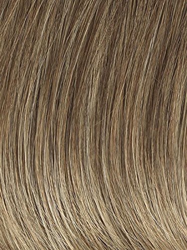 Simply Flawless Wig Color GL12-16 GOLDEN WALNUT - Gabor Wigs Petite Cap 11" Long Sleek Layered Templae Sheer Lace Front Monofilament Part Bundle with Comb, MaxWigs Hairloss Booklet
