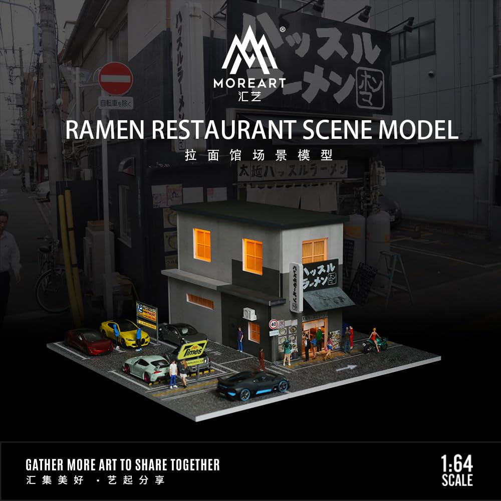 1/64 LED照明付き 二郎系 飲食店ビル ジオラマ 駐車場付き ラーメン 1