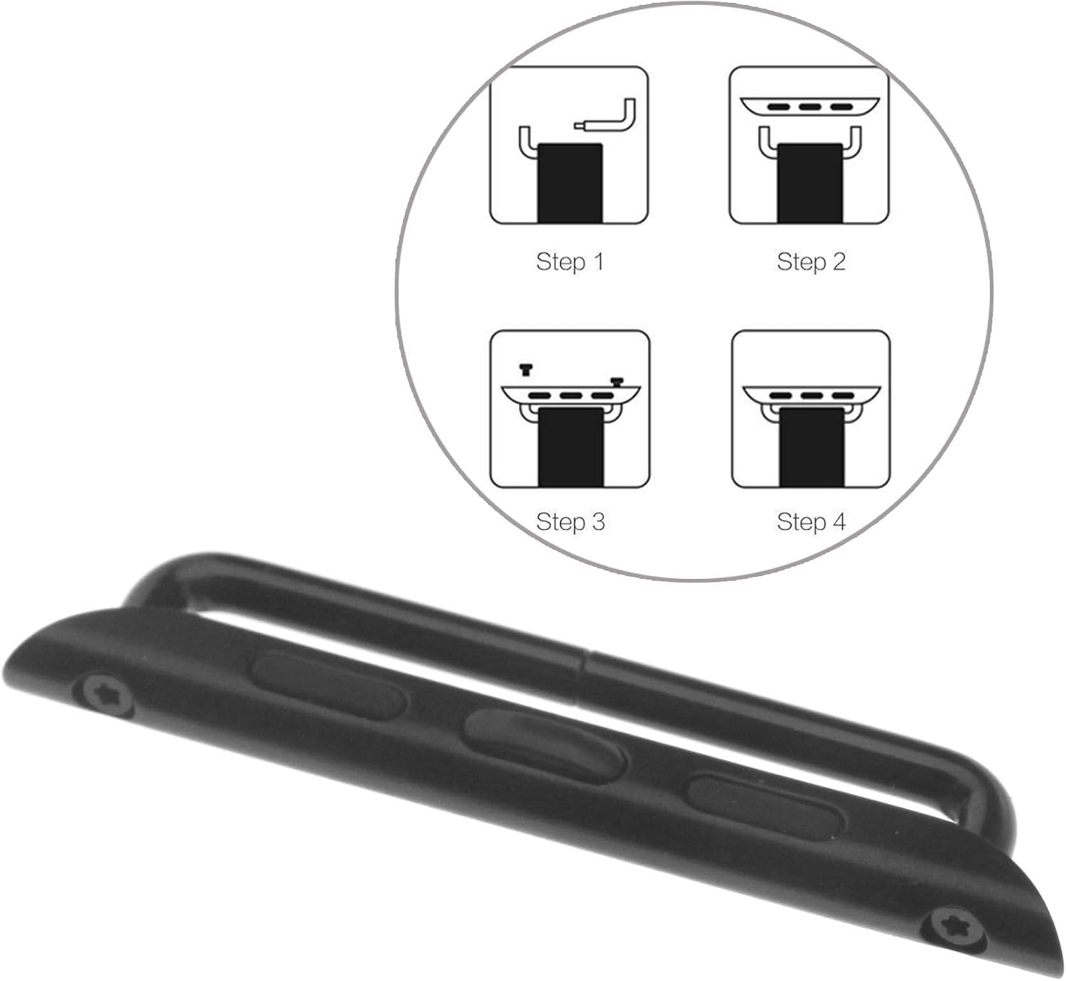 Be In Your Mind Pair of Watch Strap Adapter Smartwatch Band Connector with Mini Screwdriver Compatible with 42mm Apple Watch - Image 4