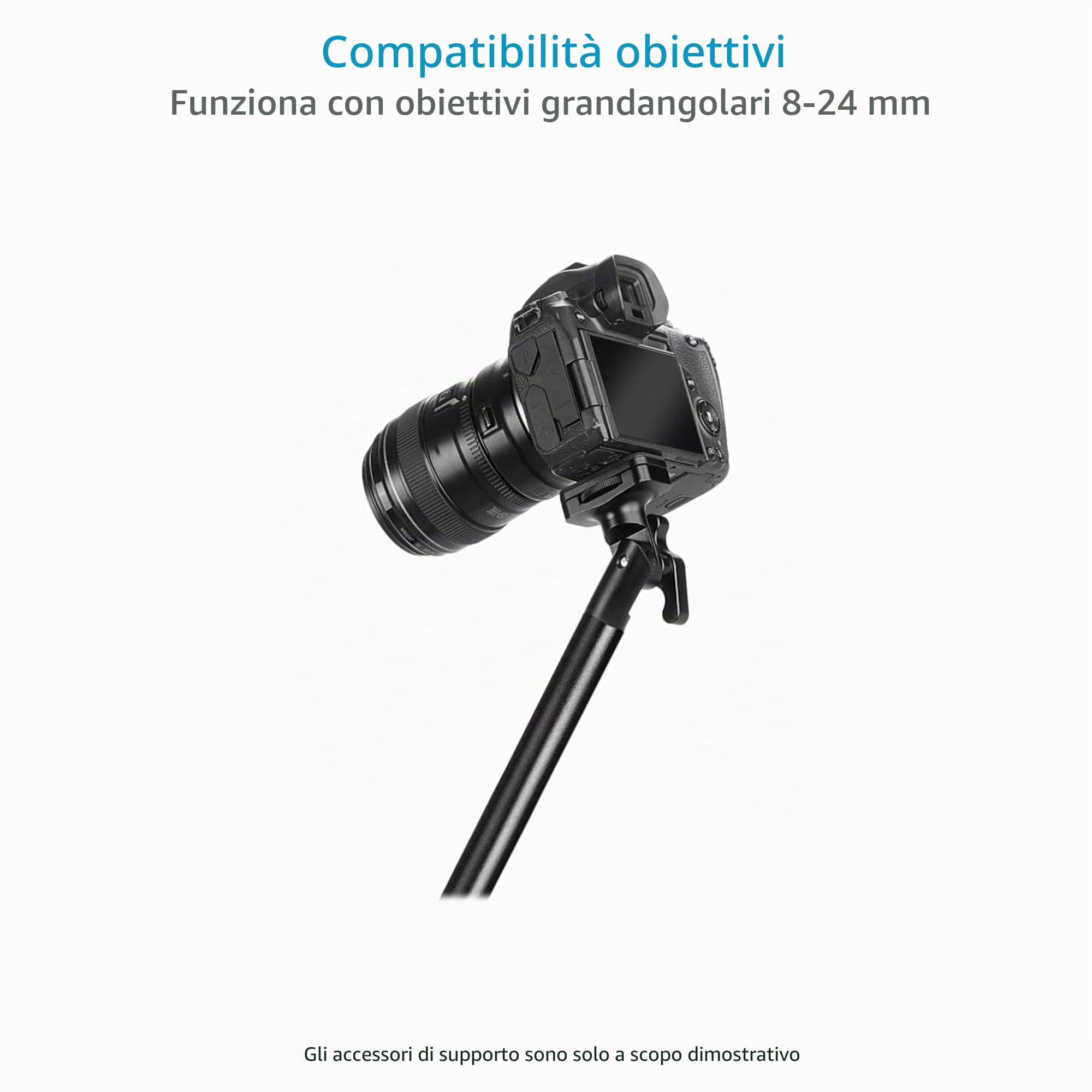 FLYCAM Camvest per DSLR, Imbracatura a Mani Libere per Camera, 1,3kg/3lb | Asta telescopica 3 ft con testa a sfera inclinabile 180° per riprese POV o in terza persona