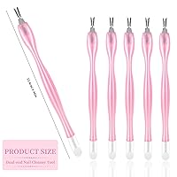 Vista 2 de 50 piezas de cortador de cutículas de uñas, limpiador de uñas de goma, cuchillo de cutícula con mango de plástico, doble extremo, tenedor de piel