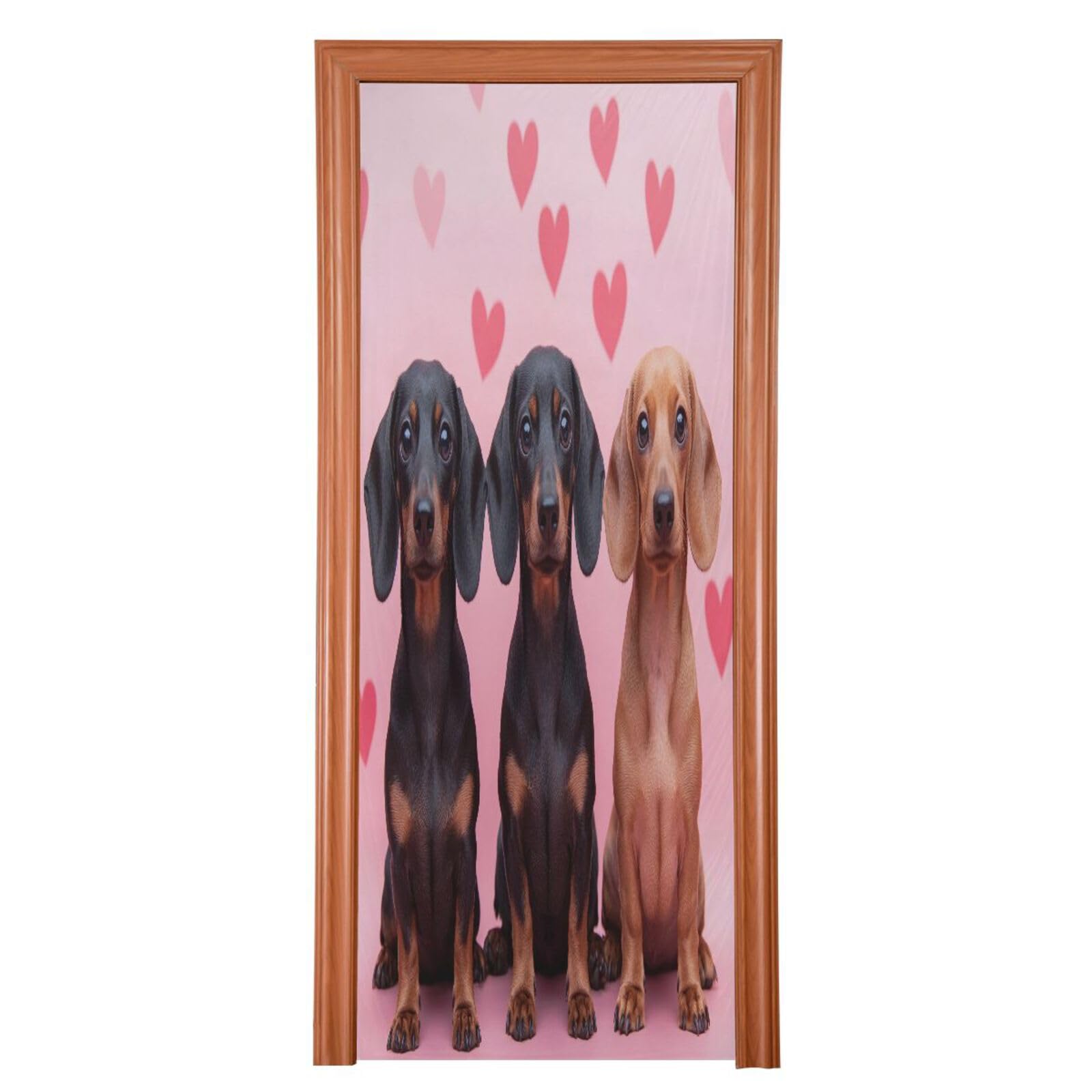 FLildon Three Friendly Dogs Door Cover Decoration, Party Accessory Porch Decor for Festive Ornament Room Door Covers 36 x 98 Inch