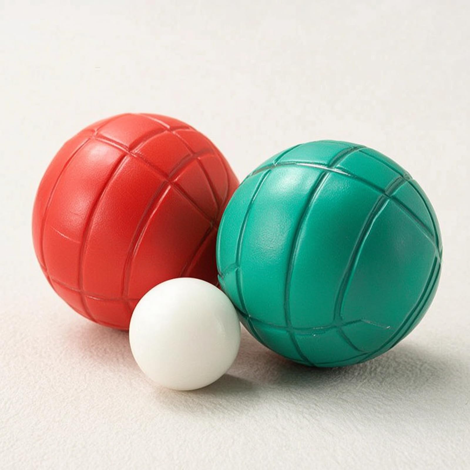 Juego de Bocce Set Juego de Bolas para Exterior con Relieve para Agarre y Bola Objetivo Portador con Huecos Asa de Transporte Material PVC Plástico Adecuado para Picnic Parque Playa