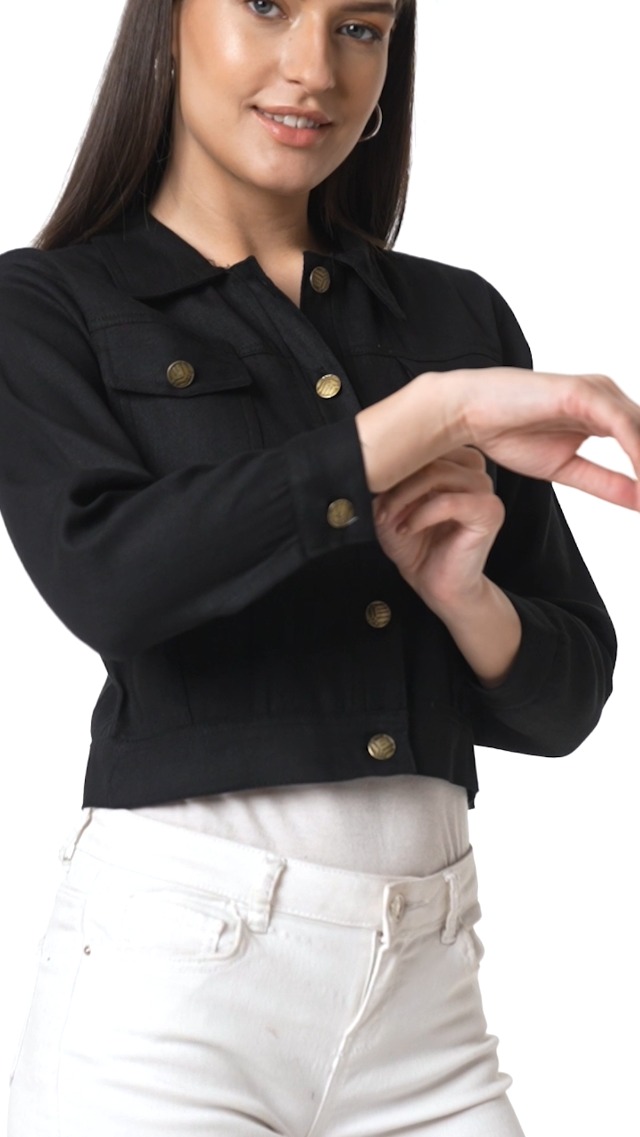 Buy DIMPY GARMENTS Cotton Blend Women Regular Jacket (Small, Navy