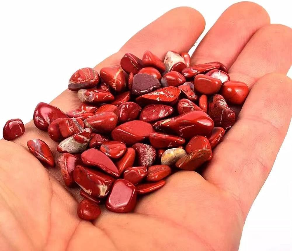 FFIME 9mm-12mm 天然クォーツ 研磨ストーン レッド ジャスパー クリスタル グラベル 100g