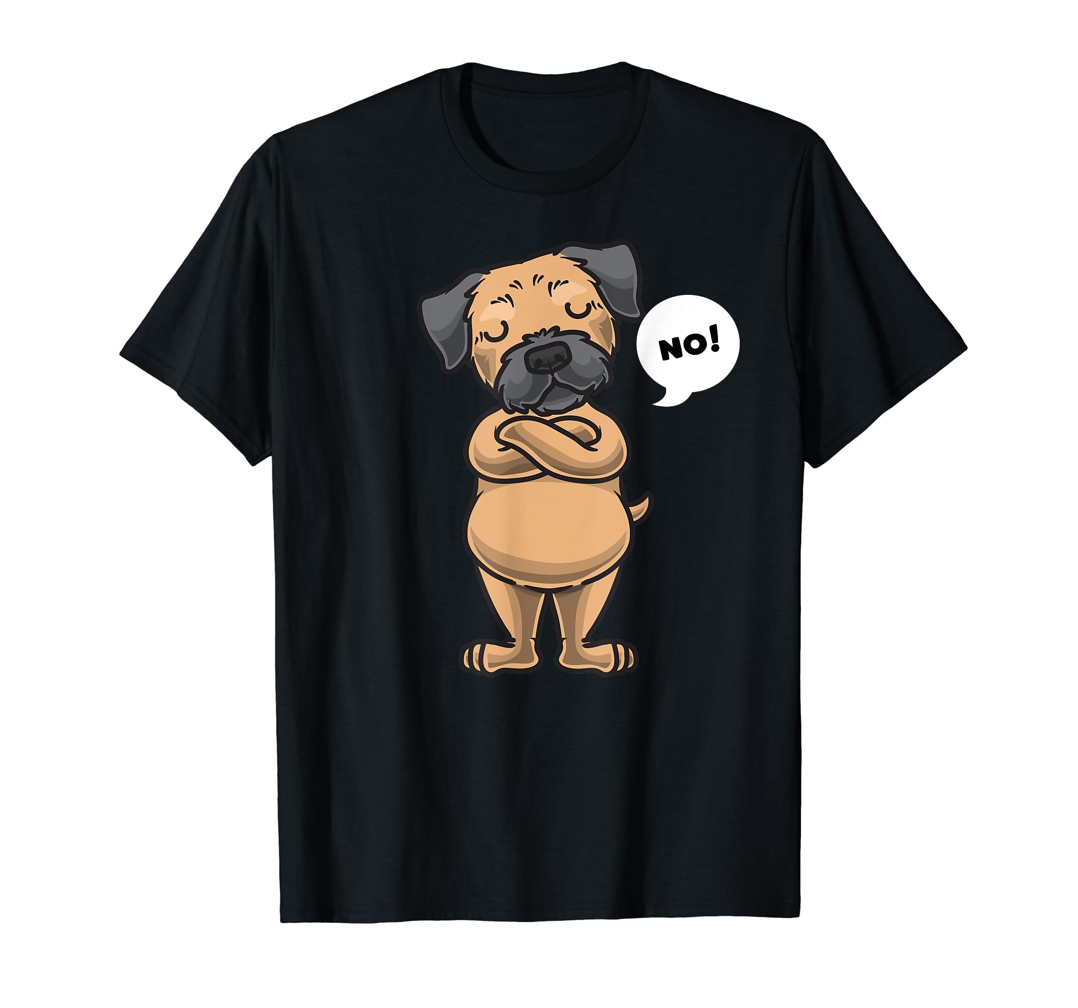 Stubborn Border Terrier Dog T-Shirt, Black