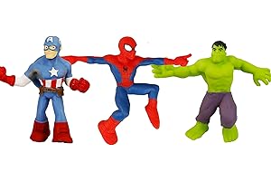 Marvel Superheroes Stretchy Toys for Kids - Hulk, Captain America, and Spiderman