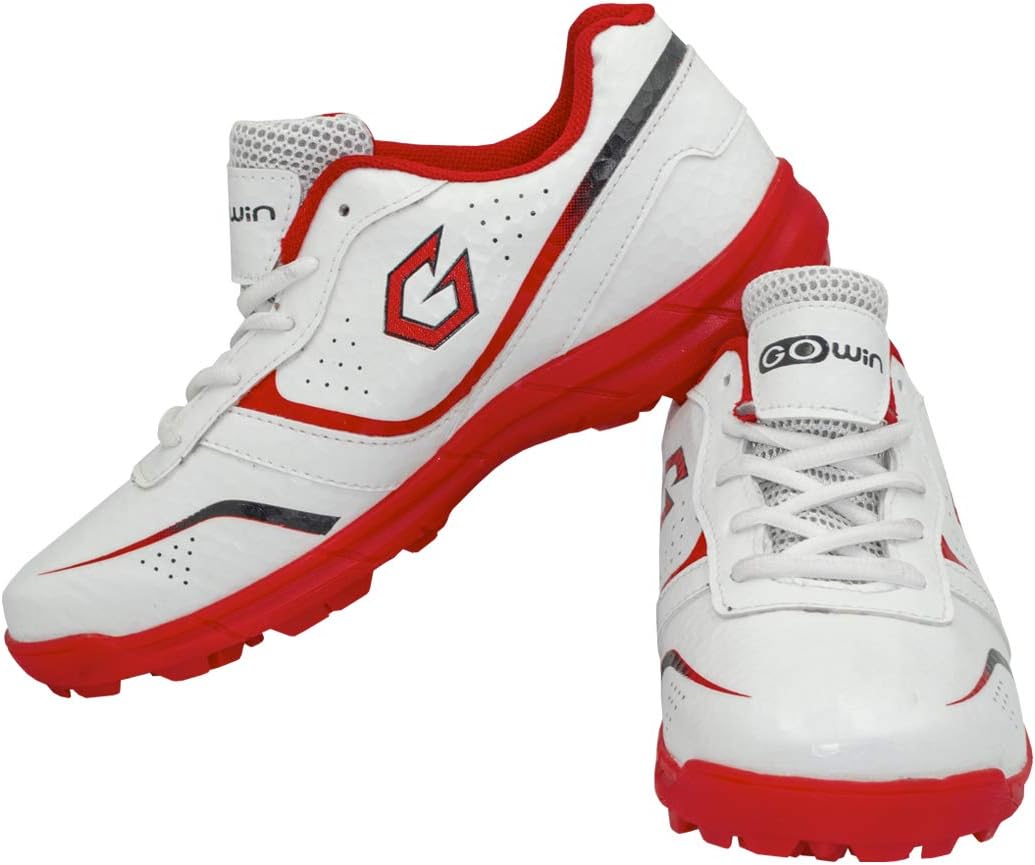 GOWIN Academy White/Red Cricket Shoes (Size-6, White/Red)