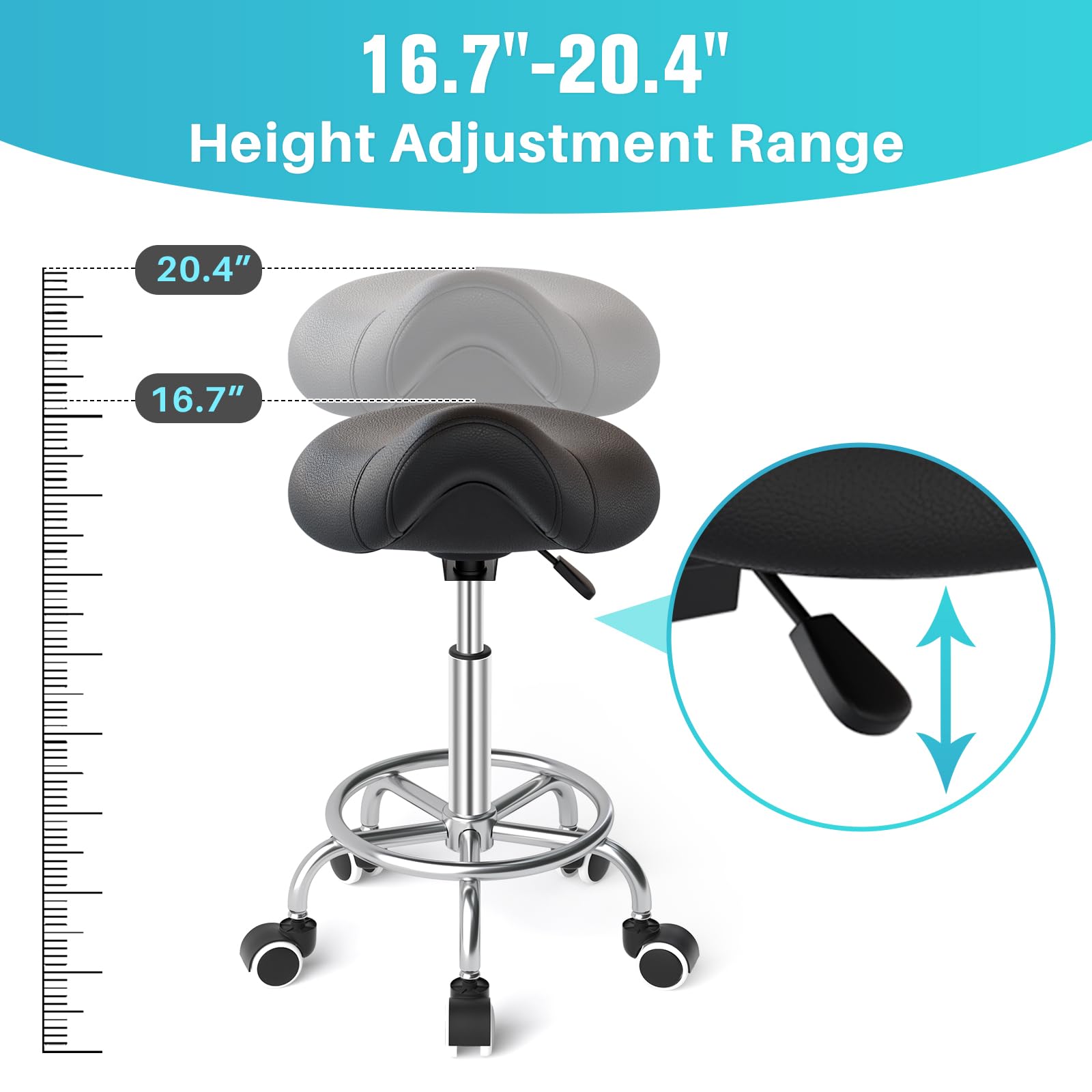 YEEZEE Saddle Stool - Ergonomic Salon Chair -6