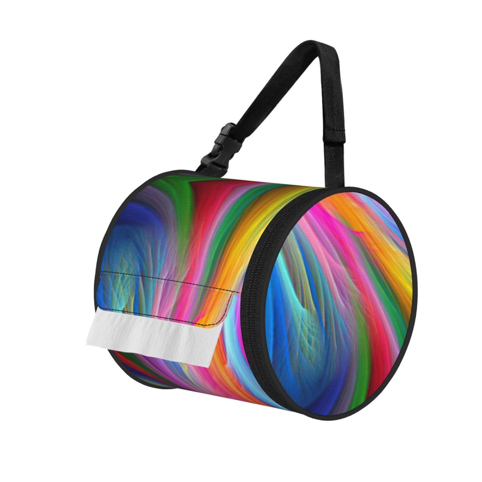 Rainbow Ocean Print Fashion Tissues Organizer Box, Hanging Tissue Holder For Purse Coins For Car Office Daily Outing